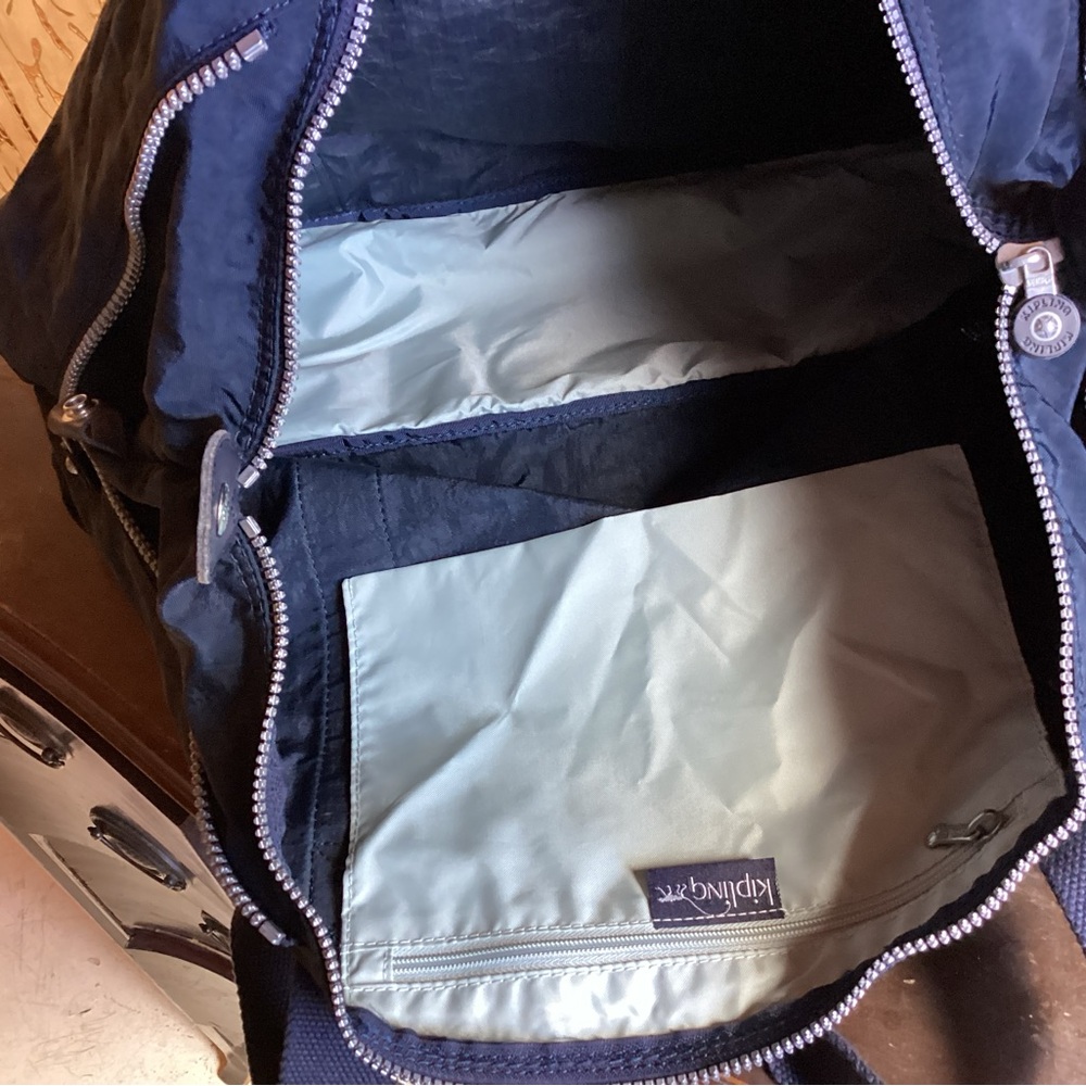 Kipling Blue Art Tote Expandable Bag - Picture 7 of 14